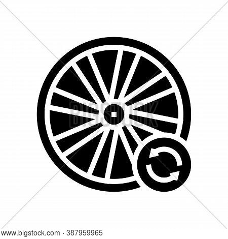 Bicycle Wheel Alignment Glyph Icon Vector. Bicycle Wheel Alignment Sign. Isolated Contour Symbol Bla