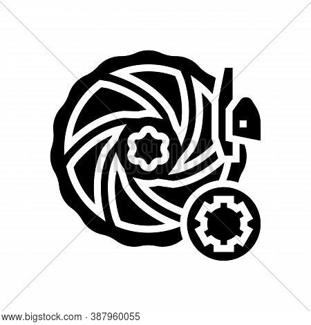 Brake Pads And Disc Brakes Cleaning And Adjustment Glyph Icon Vector. Brake Pads And Disc Brakes Cle