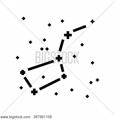 Big Dipper Constellation Glyph Icon Vector. Big Dipper Constellation Sign. Isolated Contour Symbol B