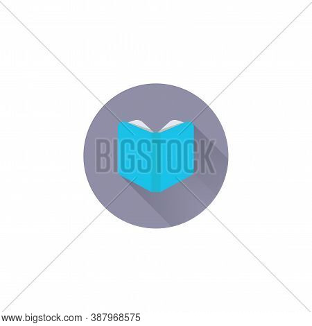 Open Book Colorful Flat Icon With Long Shadow