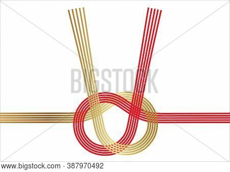 Mizuhiki - Japanese Decoration Strings - For Greeting Cards On Various Occasions. Vector Illustratio