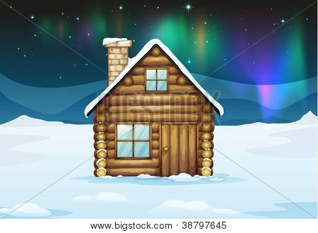 illustration af en house i en smuk natur
