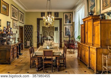 Oblegorek Poland Mar 2019 Henryk Sienkiewicz Eclectic Style Dining Room In National Museum. He Was P