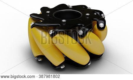 3d Illustration Of A Mecanum Wheel For Unmanned Vehicles.