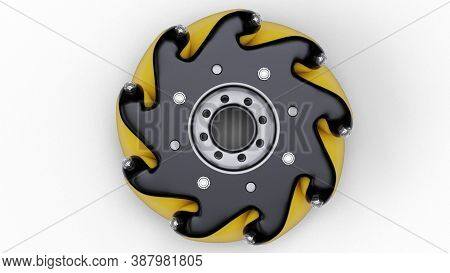 3d Illustration Of A Mecanum Wheel For Unmanned Vehicles.