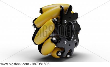 3d Illustration Of A Mecanum Wheel For Unmanned Vehicles.