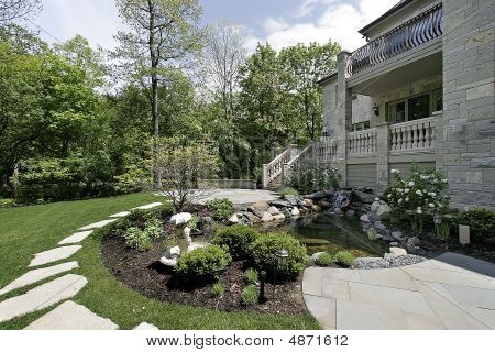 Back Yard With Stone Patio