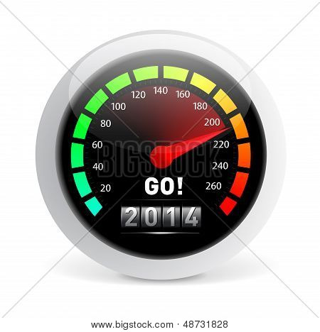 2014 year Calendar speedometer car