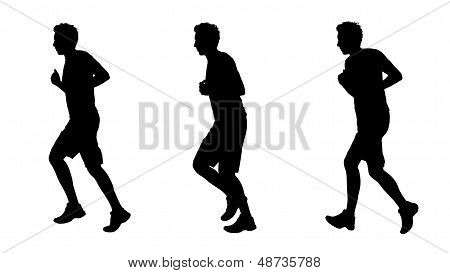 Man Jogging Silhouettes Set