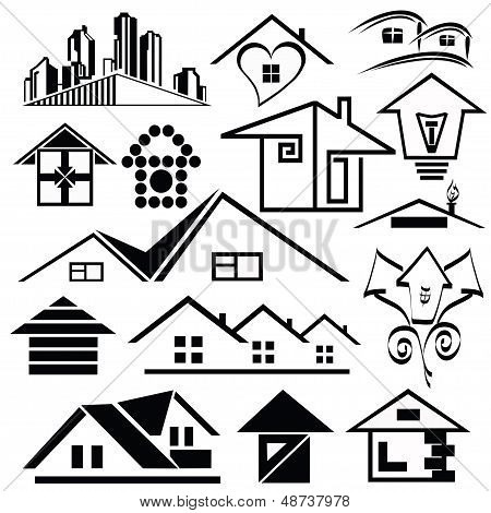 silhouette homes. Set1.