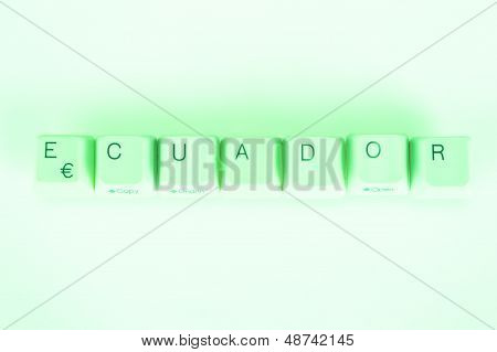Ecuador word written with computer buttons