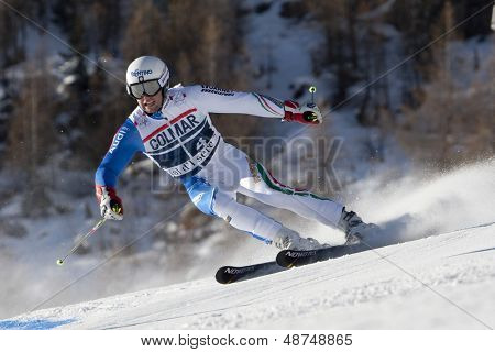 VAL D'ISERE'FRANSA. 2010/11-12. SIMONCELLI Davide (ITA) hızları ders sırasında FIS alpi