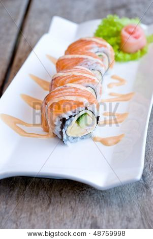 Salmon Sashimi Roll