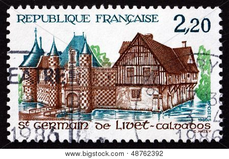 Postage Stamp France 1986 Norman Manor, St. Germain De Livet