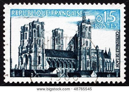 Postage Stamp France 1960 Laon Cathedral, Laon, Picardy