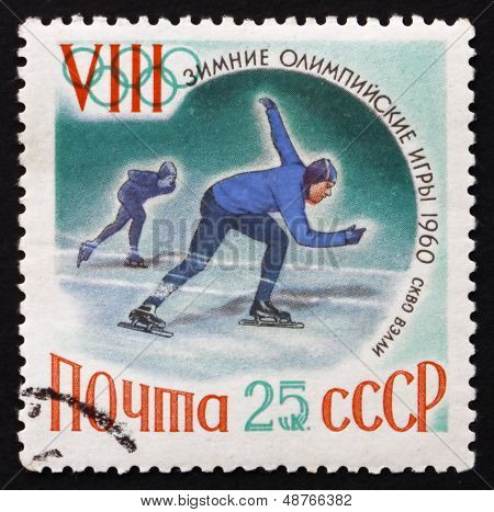 Postage Stamp Russia 1960 Speed Skating, Sports, Squaw V