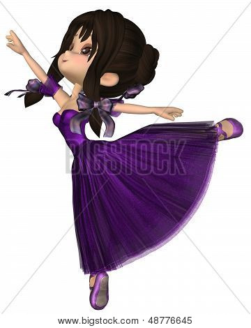 Toon Ballerina in Tutu viola stile romantico