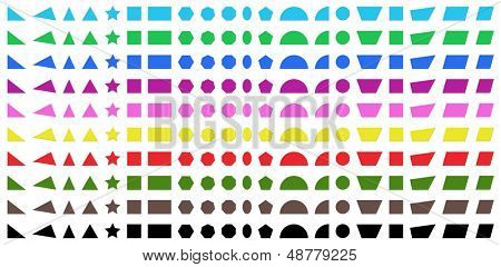 Illustration of the different shapes on a white background