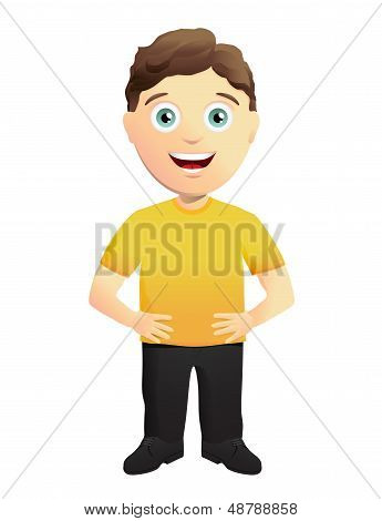 Personaggio mascotte in una t-shirt Yellow