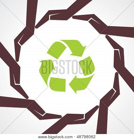 Save nature concept with hands