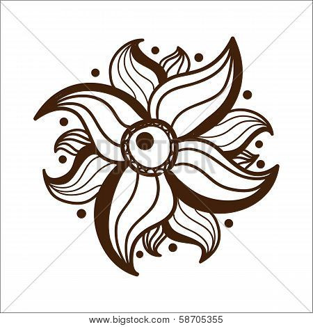 Abstract graphic flower isolated on white.