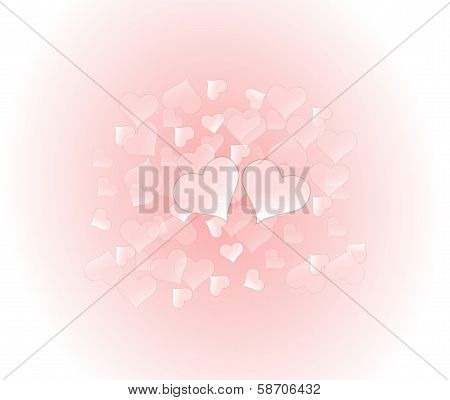 Illustration Of Hearts On A Pink Background