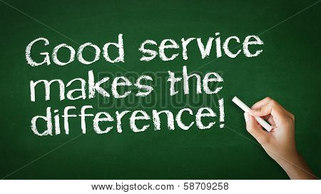 Good Service Makes The Difference Chalk Illustration