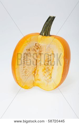 Fresh orange pumpkin isolated on white background