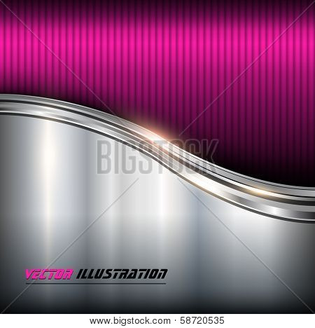 Abstract background metallic waves, vector illustration.
