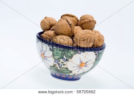 walnuts heap isolated on white background