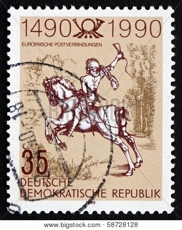 Postage Stamp Gdr 1990 The Young Post Rider