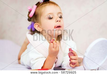 Kid Painting Lips