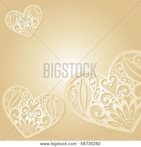 Vintage Card with Heart.