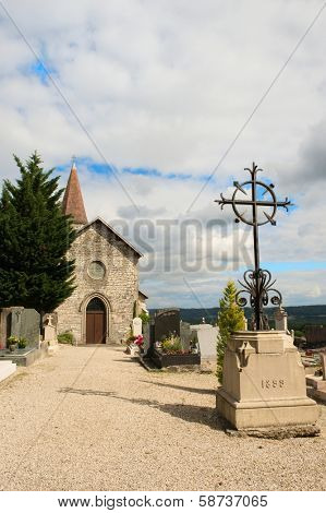 Little church in French landscape