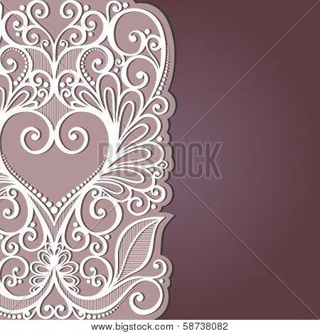 Vintage Card with Heart.
