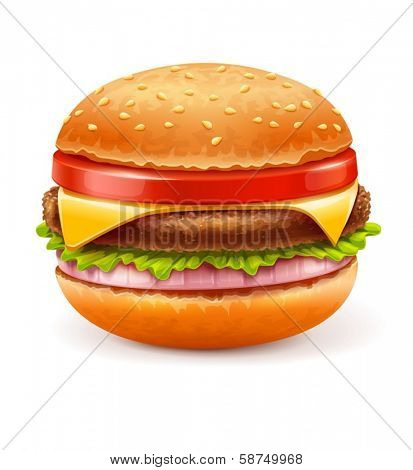 Hamburger isolated on white background. Eps10 vector illustration. Isolated on white background