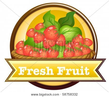 Illustration of the fresh fruit label on a white background