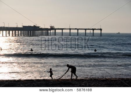 Father and Child Silhouette