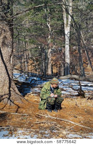 Zoologist In Taiga