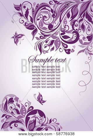Violet floral banner