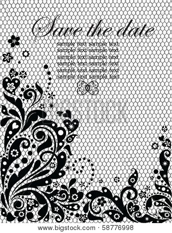 Lacy invitation (black and white)