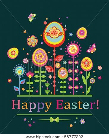 Abstract easter postcard