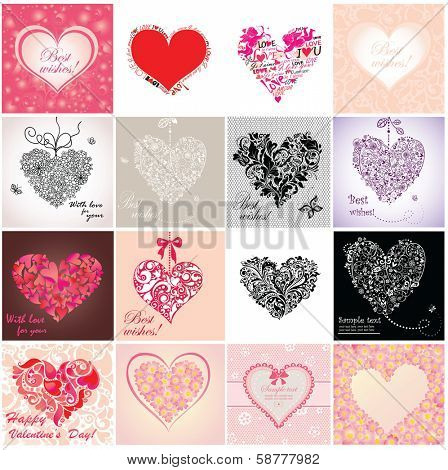 Set of Valentines Day cards