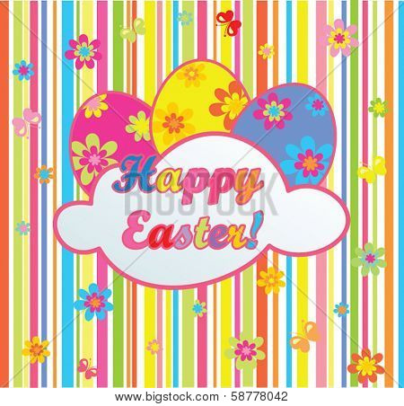 Easter colorful striped card