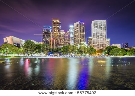 Los Angeles, California downtown skyline.