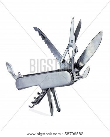 Knife Multi-tool Isolated On White Background