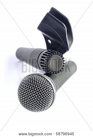 Two Microphones Isolated On White Background