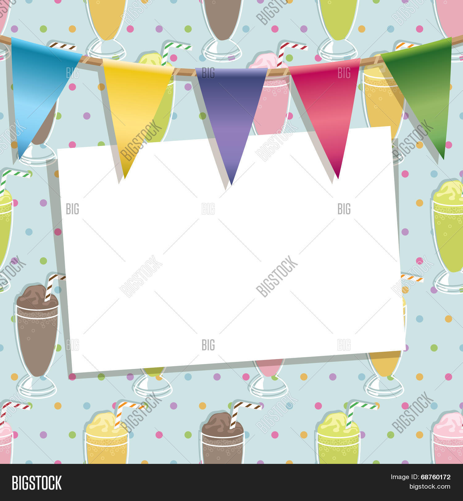 Milkshake Party Card Vector &amp; Photo (Free Trial) | Bigstock