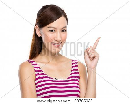 Asian Woman finger up