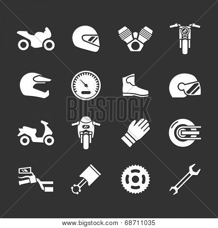 Set Icons Of Motorcycle